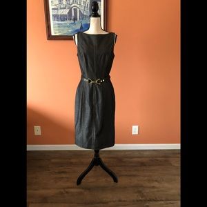 CACHE CONTOUR COLLECTION midnight “denim” sleeveless dress